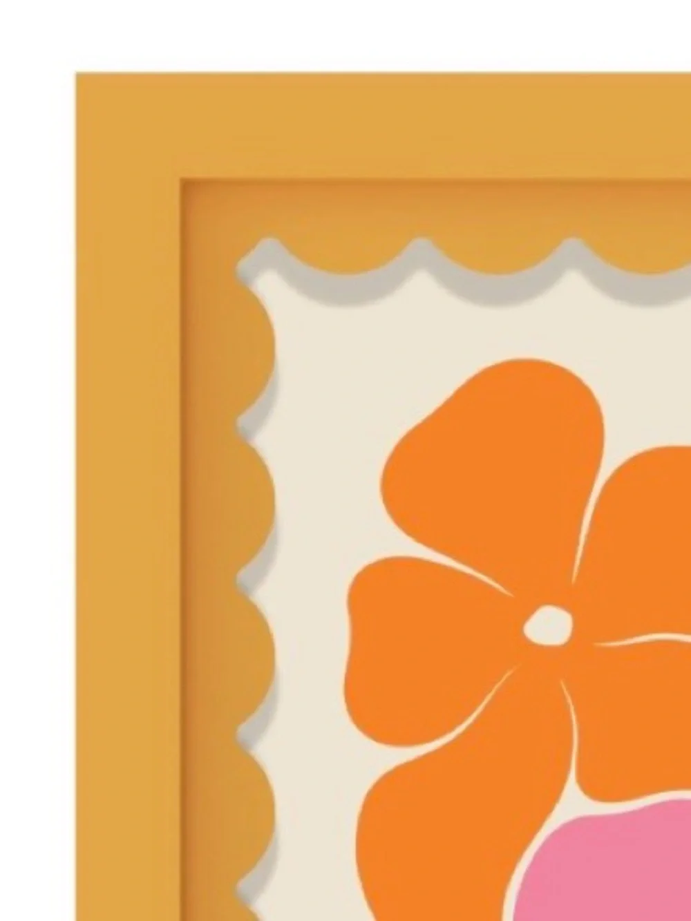 MDF Wood Picture Frame Real Glass w 3D Wavy Cardstock Mat 6x8” MUSTARD YELLOW